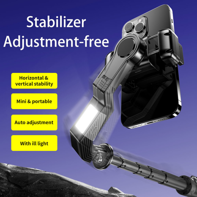 Auto Tracking Tripod - Phone Selfie Stick with LED Fill