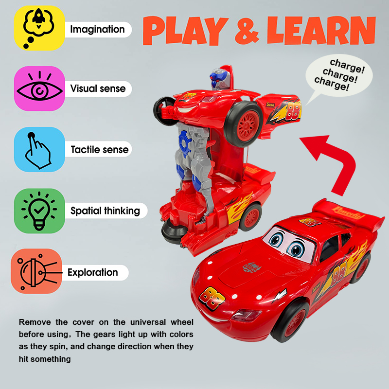 Electro Gadgets - Red racing car transformation robot electric
