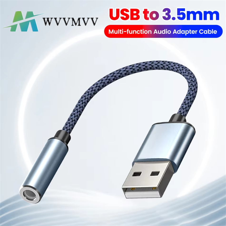 Usb Sound Card External - USB to 3.5mm Audio Jack Adapter