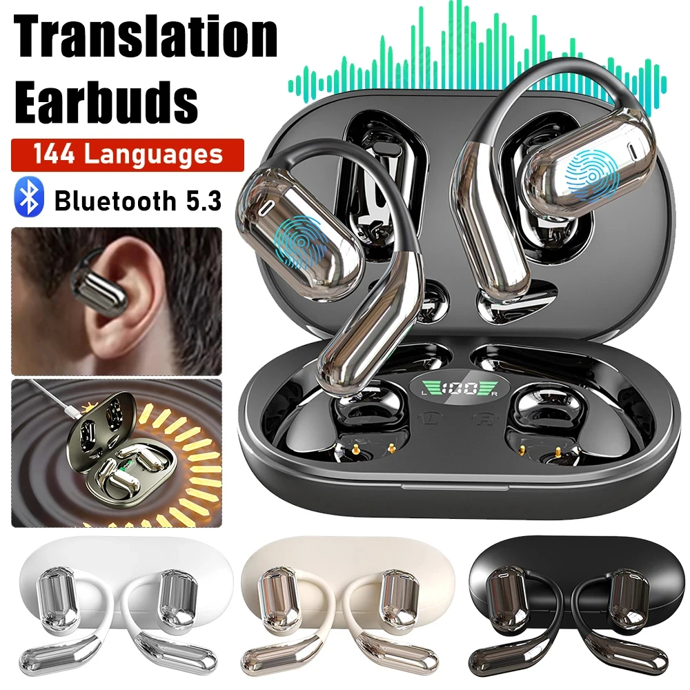 AI Translator Earbuds 144 Lang – Portable Translator Device recenzja i cena