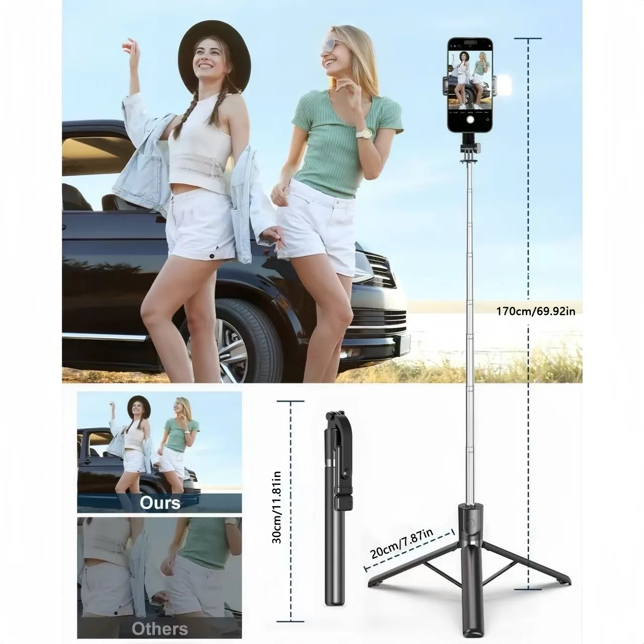 1700mm Selfie Stick Wireless S – Auto Tracking Tripod recenzja i cena