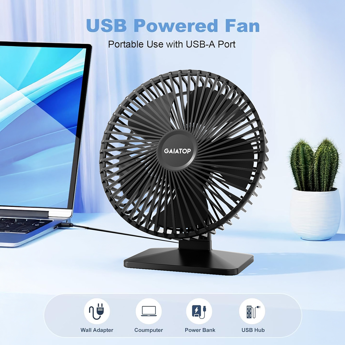 GAIATOP Desk Fan Portable USB  – Electronics Gadgets For Home recenzja i cena