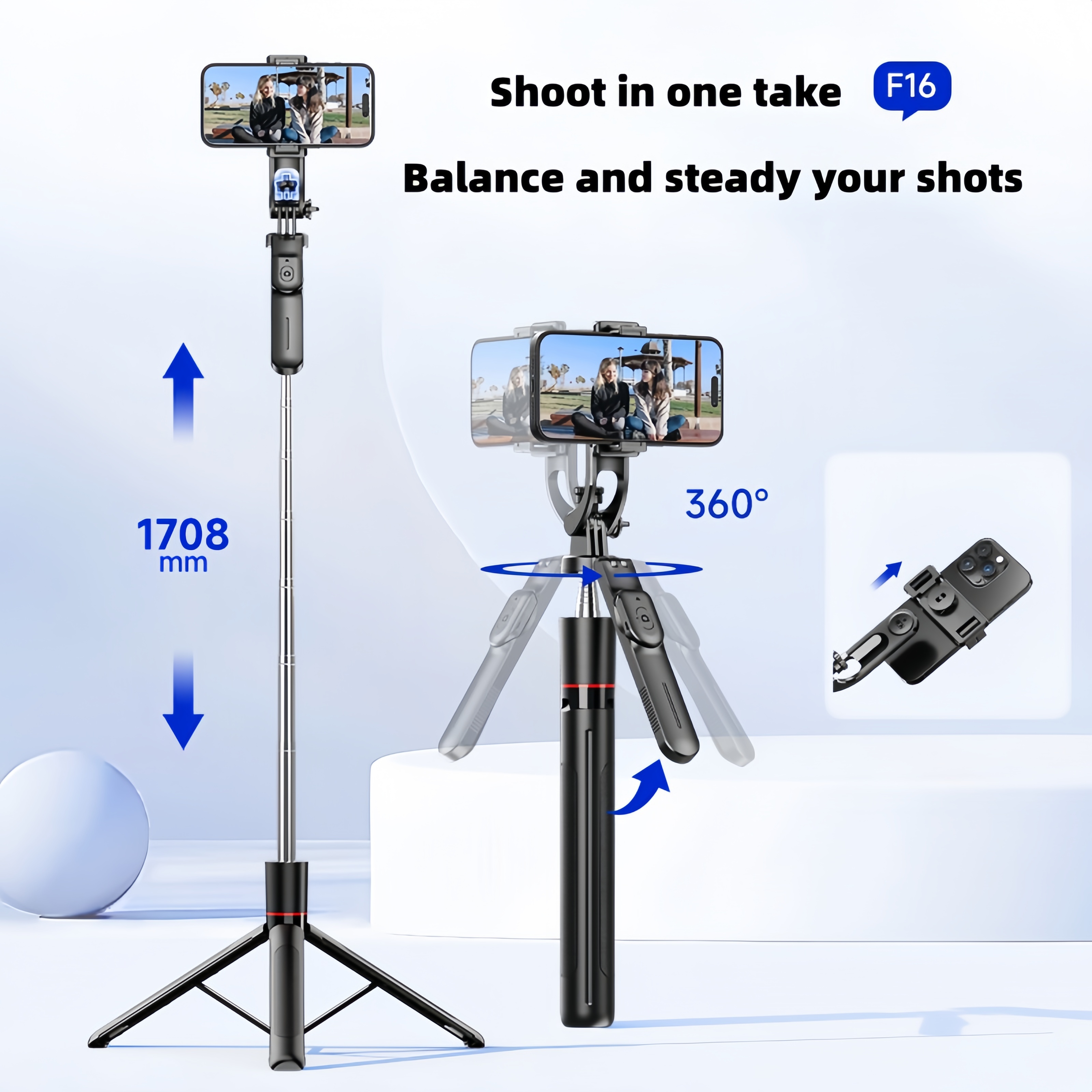 WIFIT F16 Selfie Stick with Ad – Auto Tracking Tripod recenzja i cena